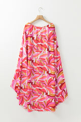Rose Floral High Low Bandeau Vacay Dress Midi Dresses JT's Designer Fashion