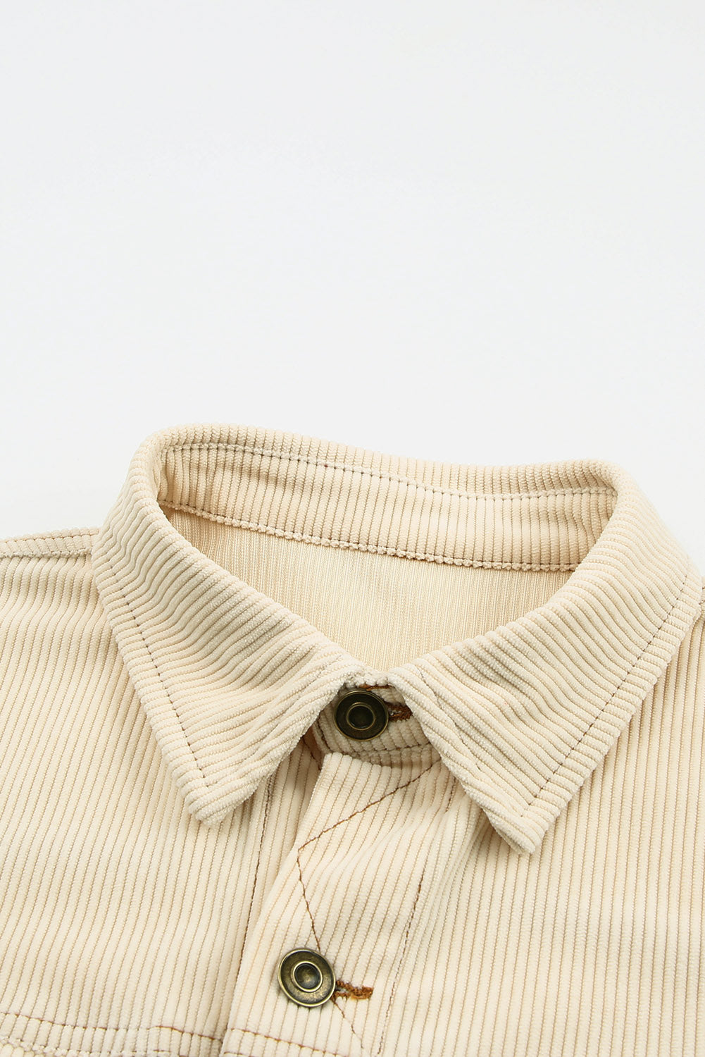 Button Up Pockets Striped Color Block Corduroy Jacket Jackets JT's Designer Fashion