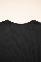Black Flower Applique Mesh Long Sleeve V Neck Blouse Blouses & Shirts JT's Designer Fashion
