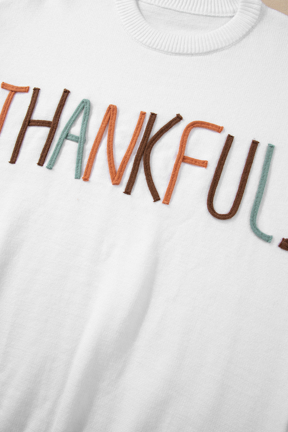 White Thankful Ivory Embroidered Sweater Sweaters JT's Designer Fashion