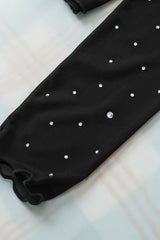 Black Rhinestone Sheer Mesh Slim Fit Long Sleeve Top Long Sleeve Tops JT's Designer Fashion