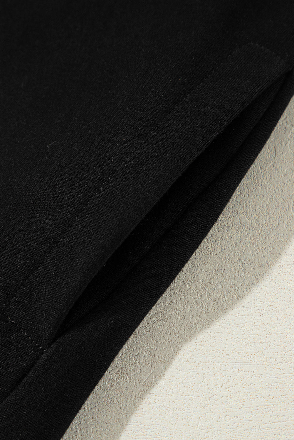 Black Solid O Neck High Low Hem Pullover Sweatshirt Sweatshirts & Hoodies JT's Designer Fashion