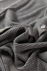 Sleet Ribbed Knit Button Down Slim Cardigan Cardigans JT's Designer Fashion