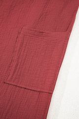Red Clay Knotted Back Strap Cotton Bib Jumpsuit Jumpsuits & Rompers JT's Designer Fashion