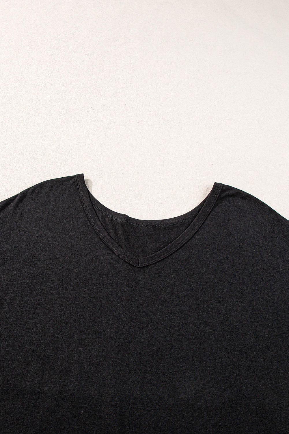 Black V Neck Hidden Pocket Splits Maxi T-shirt Dress T Shirt Dresses JT's Designer Fashion