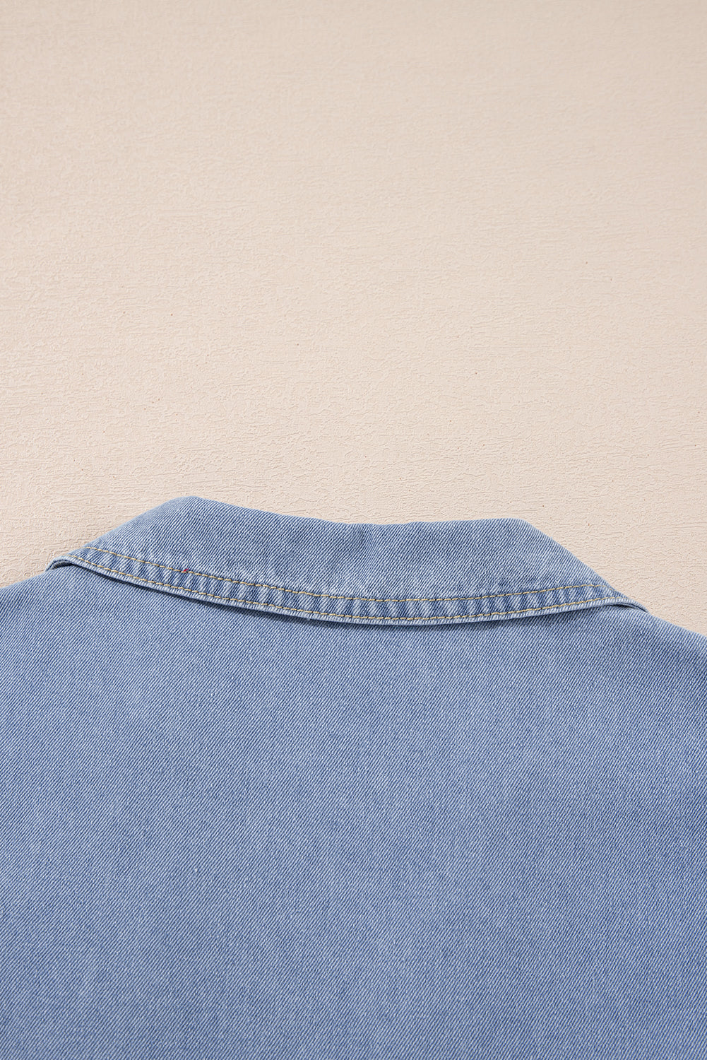 Beau Blue Lapel Neck Cap Sleeve High Waist Denim Babydoll Dress Mini Dresses JT's Designer Fashion