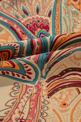 Red Paisley Printed Spaghetti Straps Elegant Wide Leg Jumpsuit Jumpsuits & Rompers JT's Designer Fashion