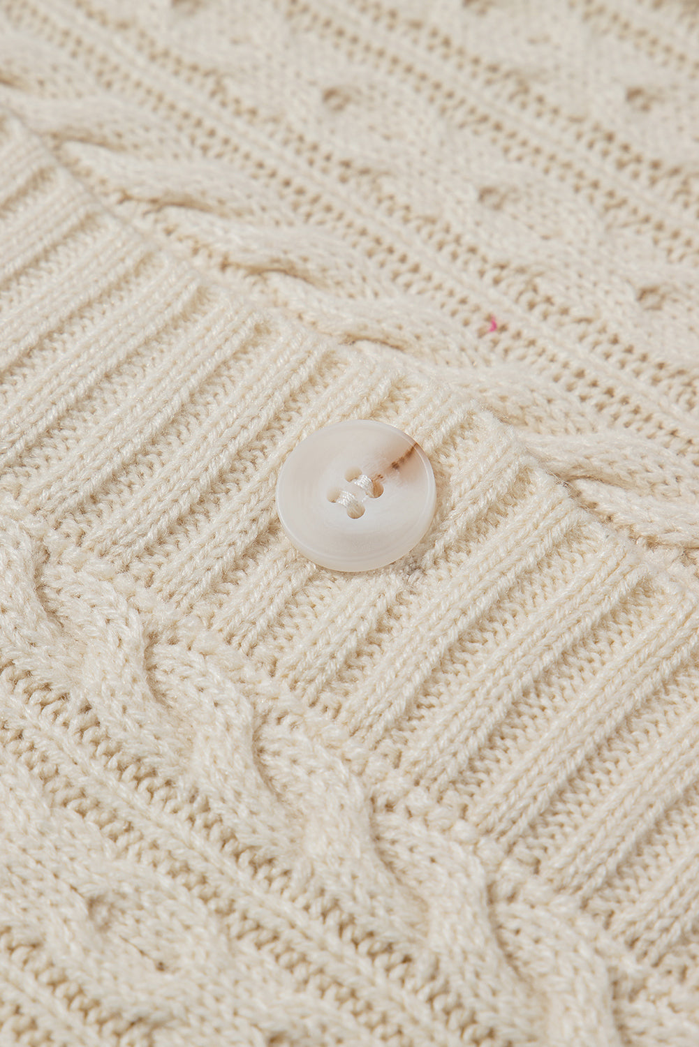 White Cable Knit Texture Uneven Hem Hooded Chic Cardigan Cardigans JT's Designer Fashion