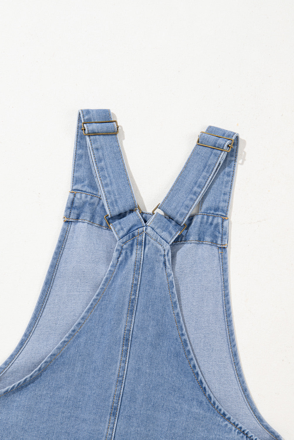 Beau Blue Wide Strap Button Front Pocketed Denim Mini Dress Mini Dresses JT's Designer Fashion