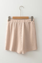 Jet Stream Corded Elastic High Waist Wrap Skort Casual Shorts JT's Designer Fashion