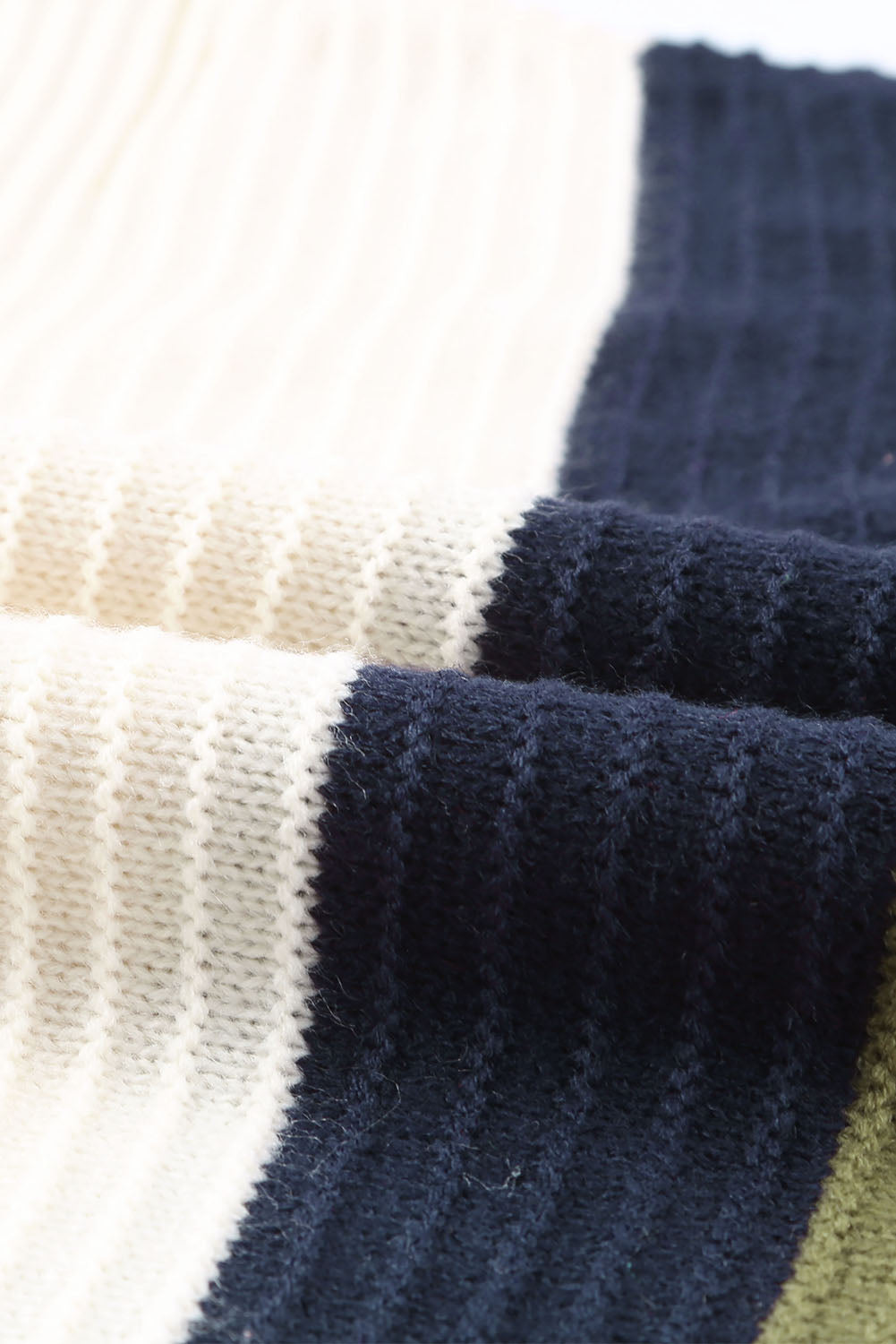 White Buttoned Shoulder Drop Shoulder Striped Sweater Sweaters & Cardigans JT's Designer Fashion