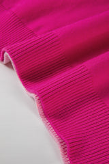 Bonbon Three Tone Contrast Round Neck Loose Sweater Sweaters JT's Designer Fashion