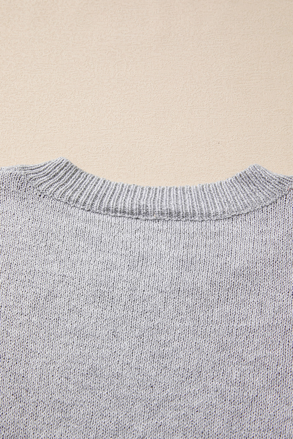 Gray Star Pattern Drop Shoulder Sweater Sweaters JT's Designer Fashion