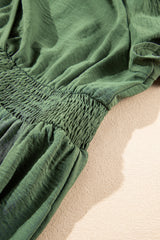Four Leaf Clover Surplice Neckline Shirred High Waist Plus Size Maxi Dress Plus Size Maxi Dresses JT's Designer Fashion