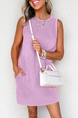 Phalaenopsis Mineral Wash Tank Mini Dress with Pockets Dresses JT's Designer Fashion