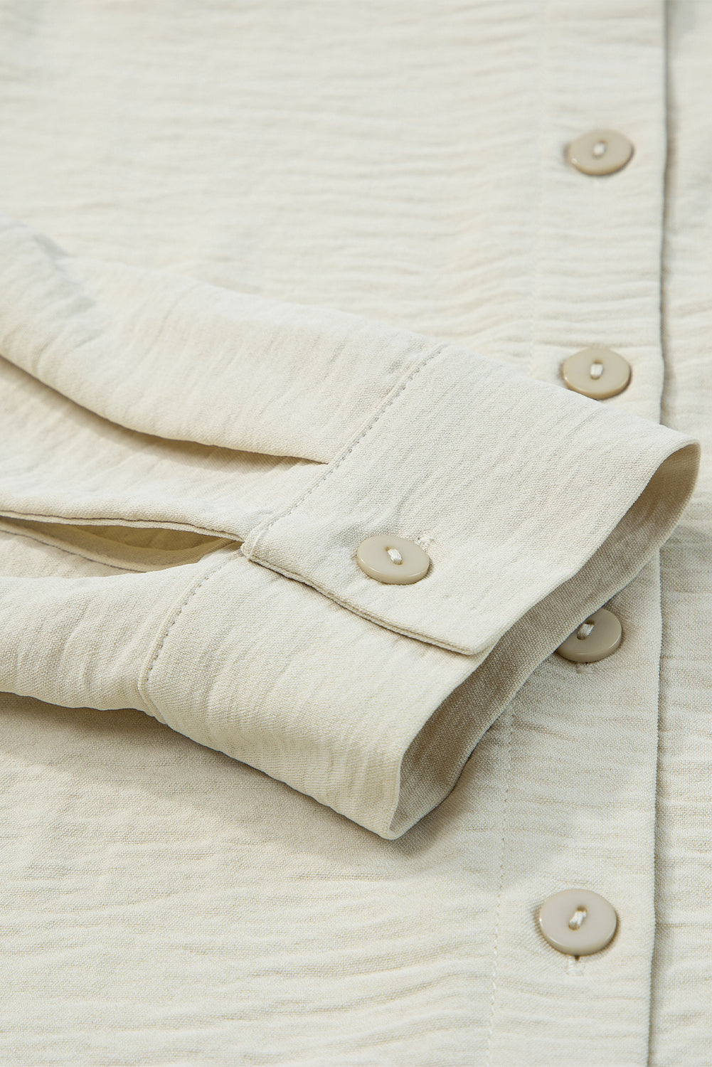 Beige Pure Color Patch Pocket Shirt Blouses & Shirts JT's Designer Fashion