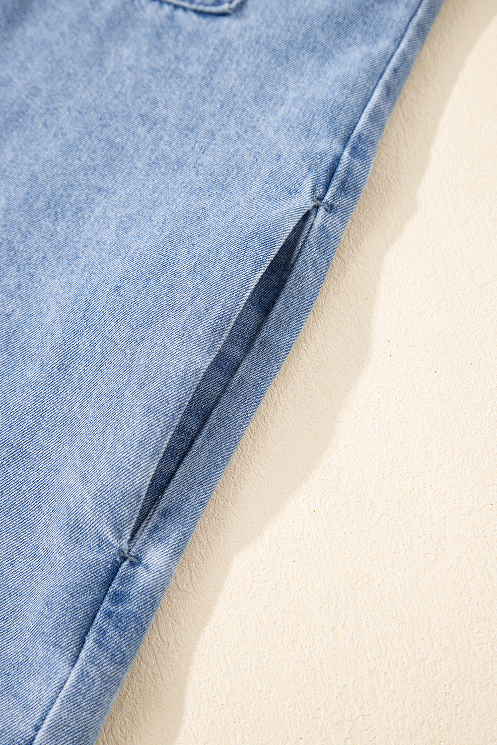 Dusk Blue Short Sleeve Pocketed Button up Denim Tunic Dress Mini Dresses JT's Designer Fashion