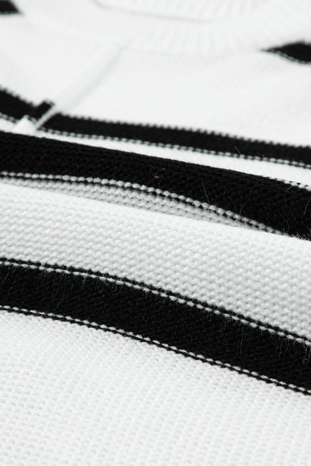 White Striped Batwing Sleeve Sweater Tee Sweaters & Cardigans JT's Designer Fashion