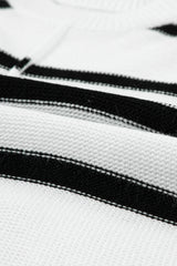 White Striped Batwing Sleeve Sweater Tee Sweaters & Cardigans JT's Designer Fashion