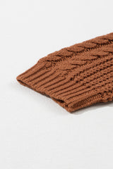 Khaki Mix Textured Knit Colorblock Patchwork Sweater Sweaters JT's Designer Fashion