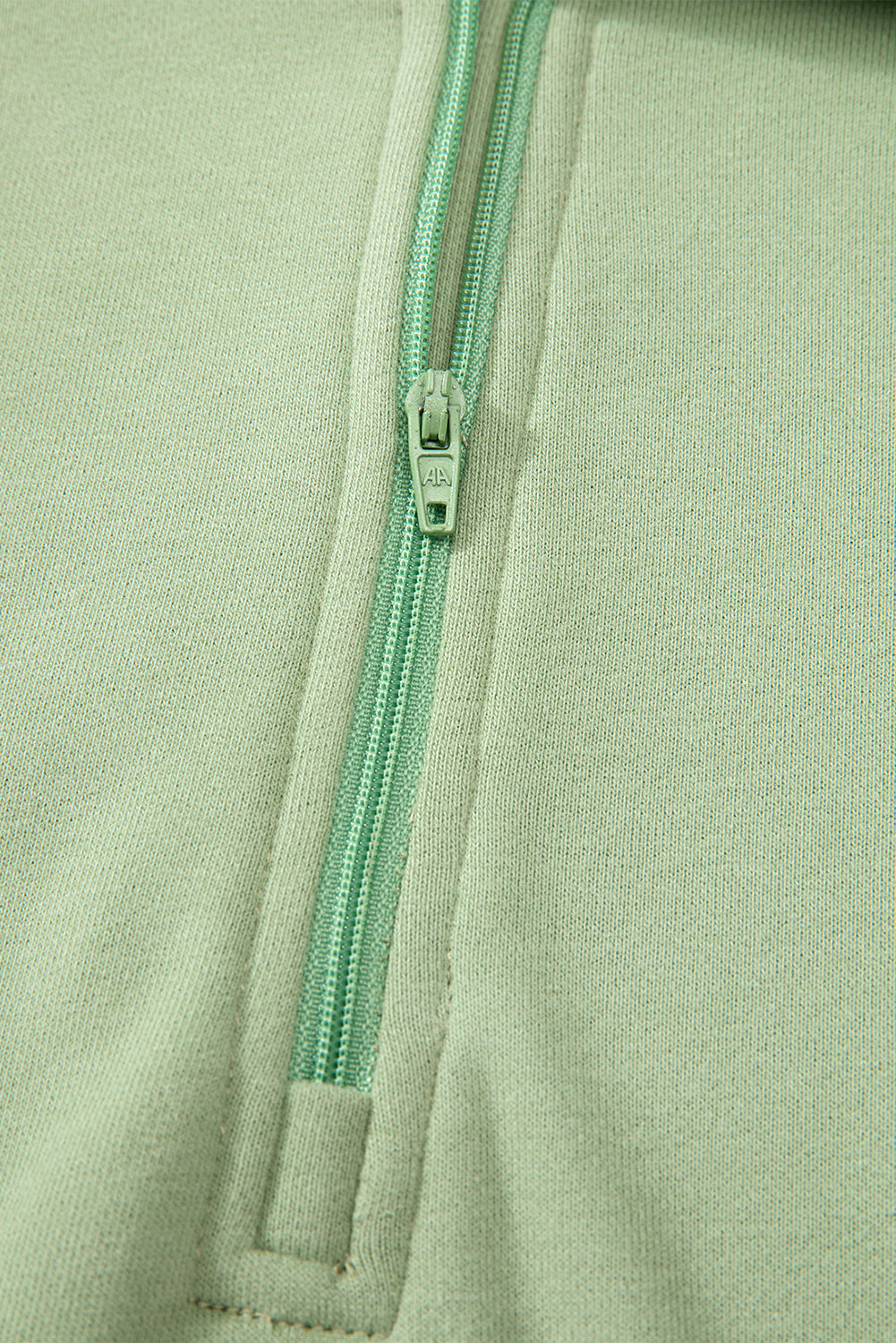 Smoke Green Quarter Zip Stand Neck Kangaroo Pocket Sweatshirt Sweatshirts & Hoodies JT's Designer Fashion