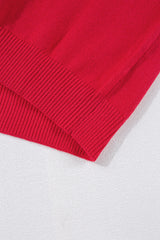 Fiery Red Tinsel Merry Letter Drop Shoulder Baggy Sweater Sweaters JT's Designer Fashion