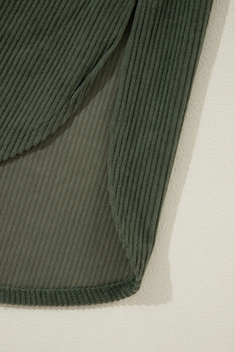 Jungle Green Oversized Corduroy Contrast Hooded Shacket Jackets JT's Designer Fashion