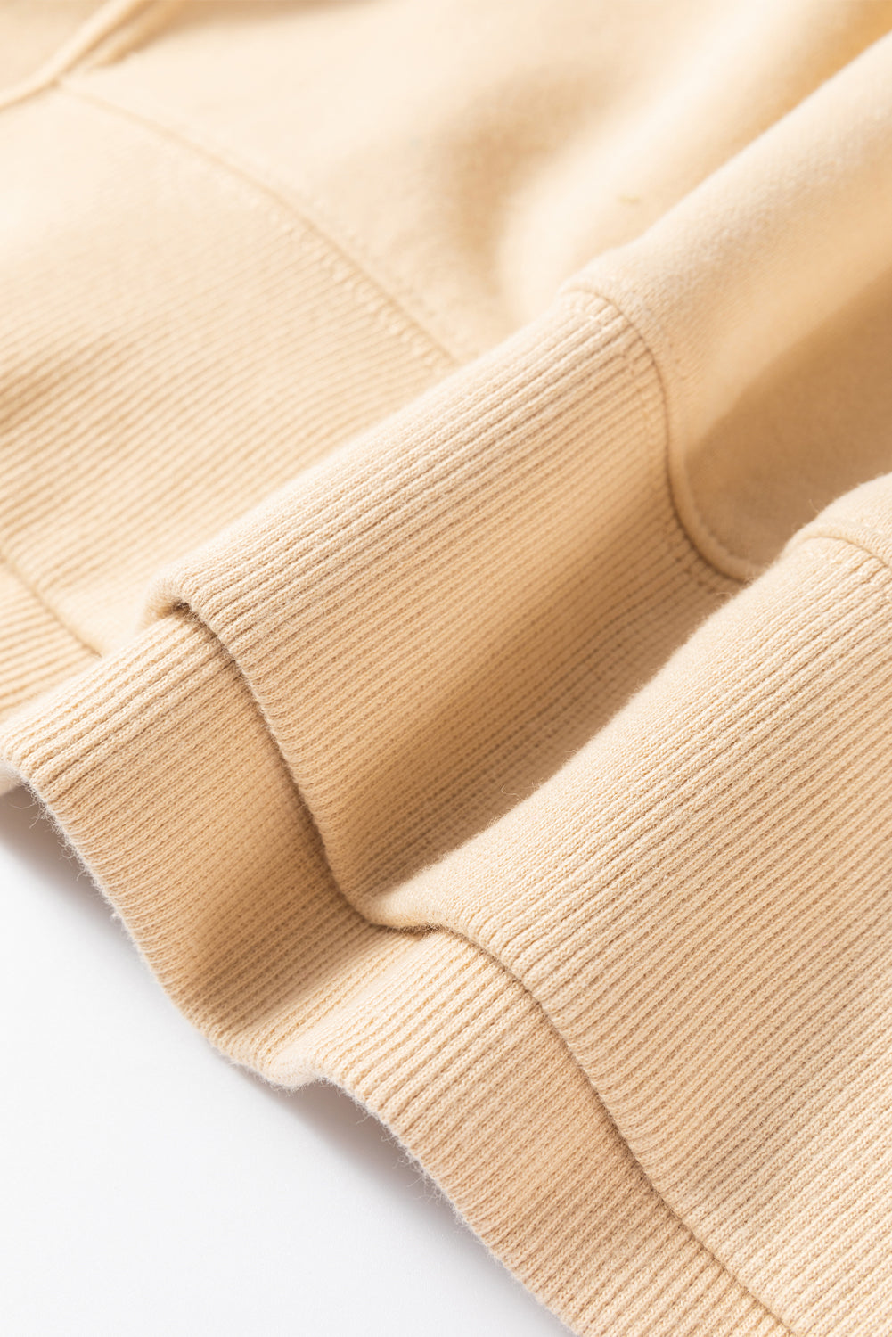 Beige Contrast Striped Patchwork Drop Shoulder Loose Sweatshirt Sweatshirts & Hoodies JT's Designer Fashion