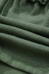 Mist Green Button Drawstring Hooded Pullover and Casual Short Set Short Sets JT's Designer Fashion