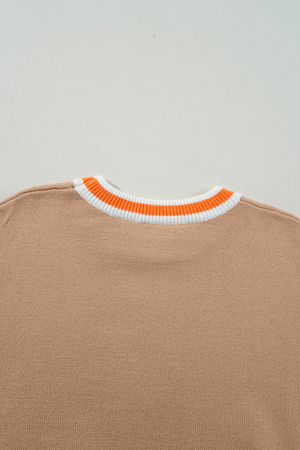 Parchment Colorblock Striped Trim Drop Shoulder Sweater Sweaters JT's Designer Fashion