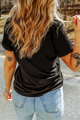 Black Bow Cow Head Graphic Western Fashion T Shirt Graphic Tees JT's Designer Fashion