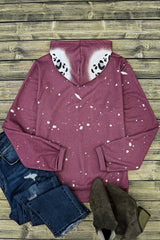 Leopard Tie Dye Print Kangaroo Pocket Pullover Hoodie Sweatshirts & Hoodies JT's Designer Fashion