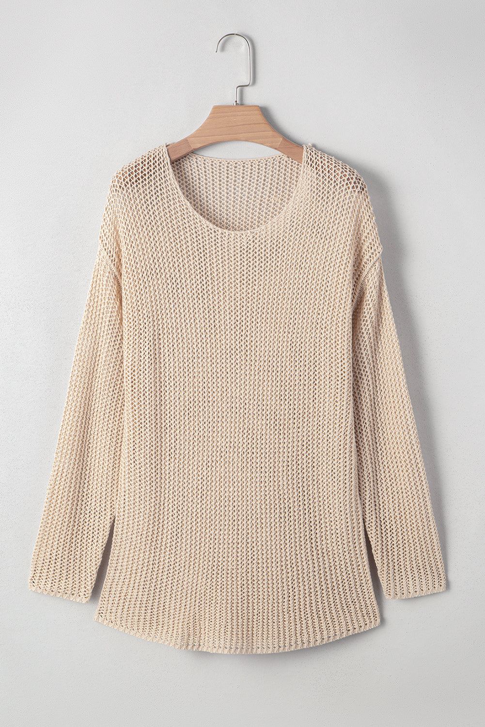 Smoke Gray Crochet Hollow-out Jumper Top Sweater Sweaters JT's Designer Fashion