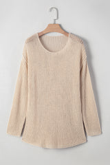 Smoke Gray Crochet Hollow-out Jumper Top Sweater Sweaters JT's Designer Fashion