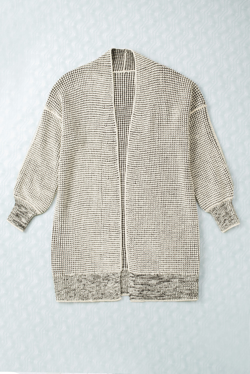 Apricot Plaid Knitted Long Open Front Cardigan Sweaters & Cardigans JT's Designer Fashion