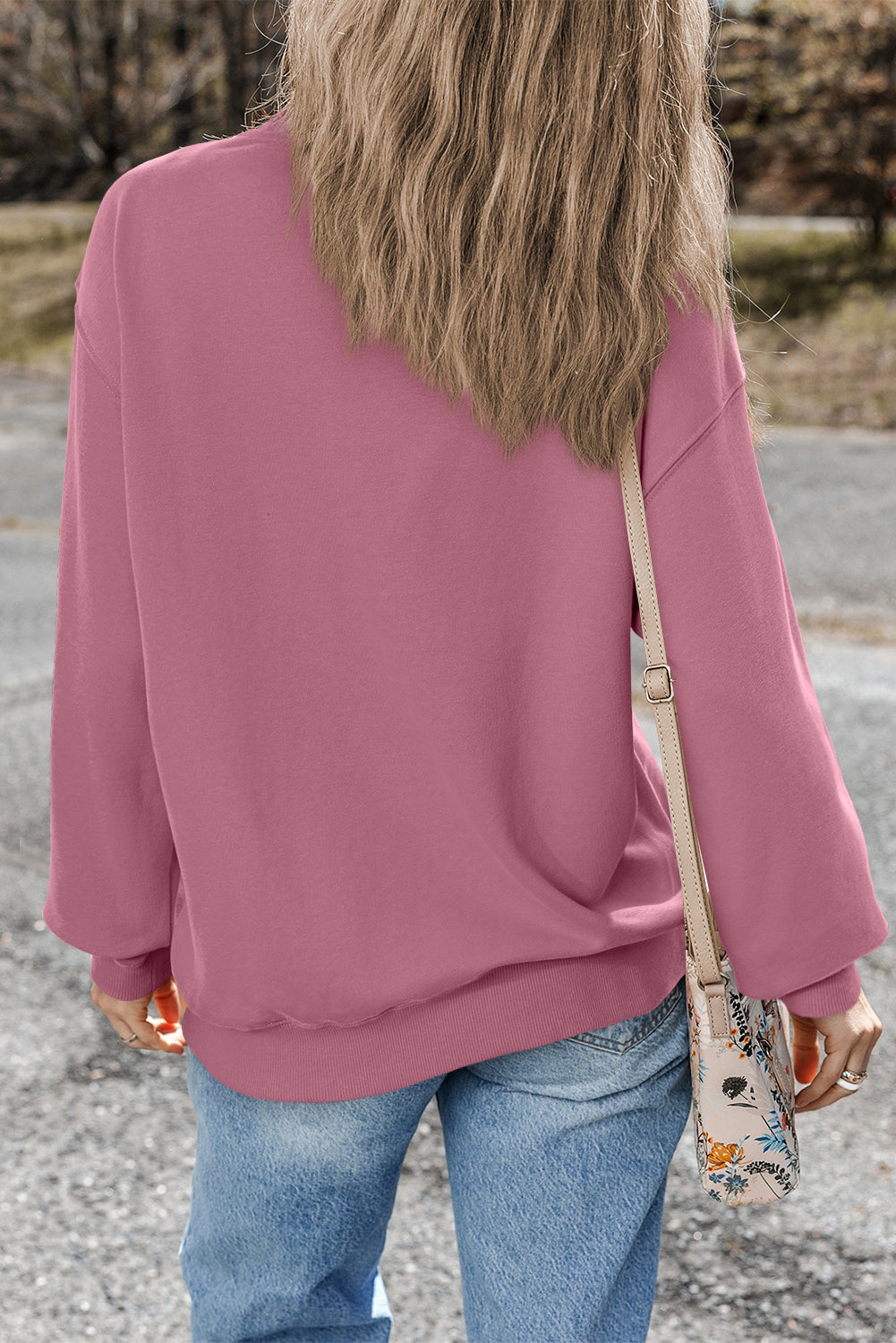 Valerian Plain Drop Shoulder Crewneck Pullover Sweatshirt Sweatshirts & Hoodies JT's Designer Fashion