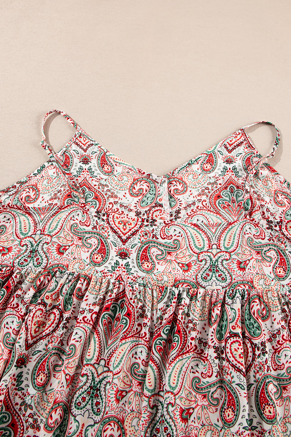 Multicolour Plus Size Paisley Print Sleeveless V Neck Jogger Jumpsuit Plus Size Bottoms JT's Designer Fashion