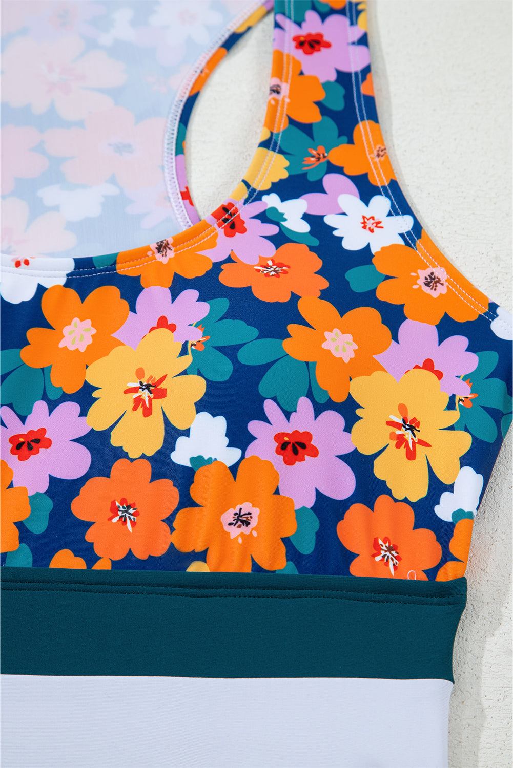Green Floral Print Racerback Cutout High Waist 2pcs Bikini Bikinis JT's Designer Fashion