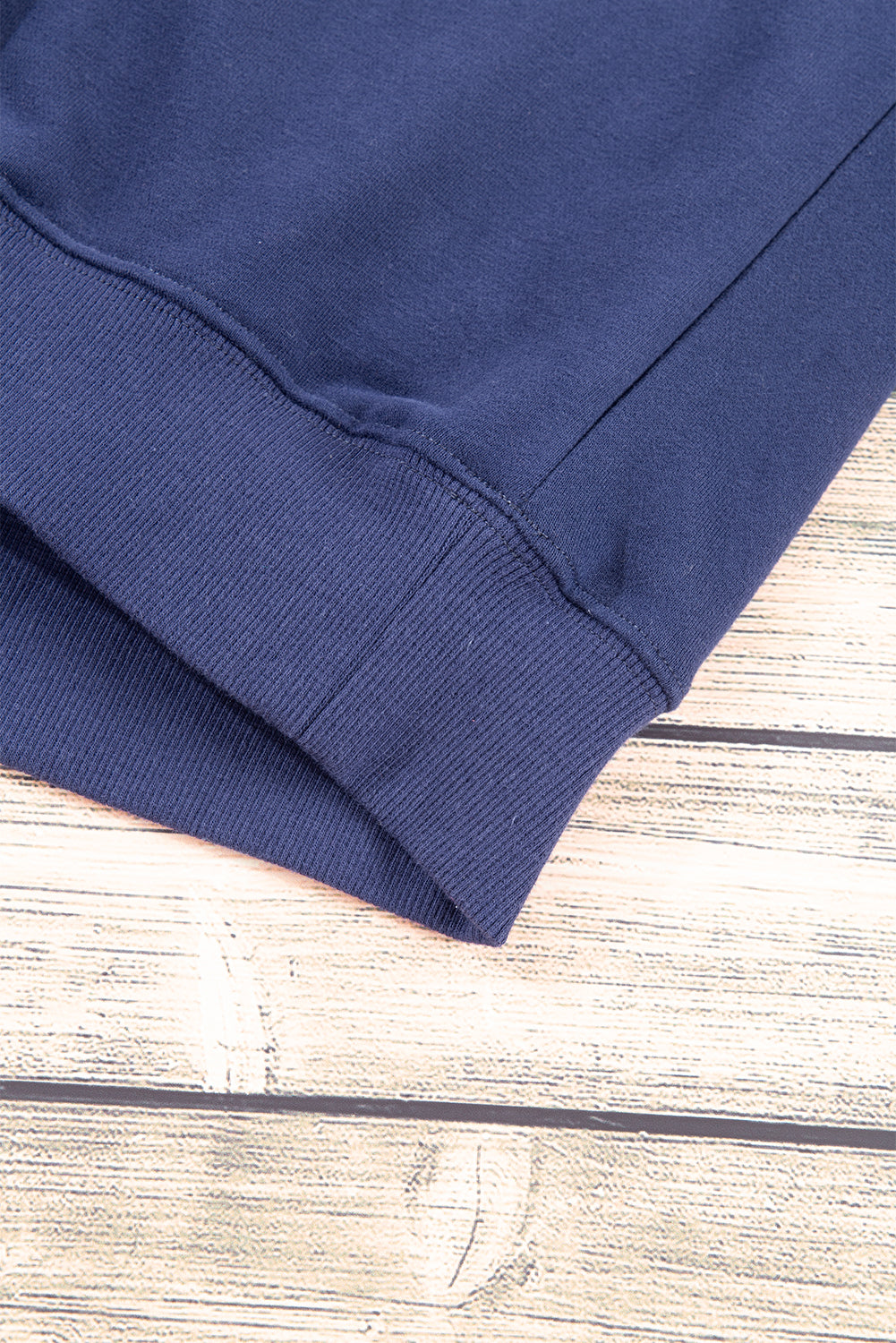 Navy Blue Plain Drop Shoulder Crewneck Pullover Sweatshirt Sweatshirts & Hoodies JT's Designer Fashion