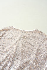 Apricot Sequin Zip up Round Neck Long Sleeve Jacket Jackets JT's Designer Fashion