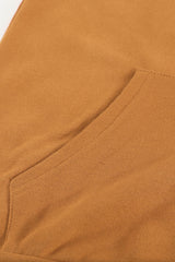 Brown Zip-Up Pocket Drawstring Hoodie Jacket Jackets JT's Designer Fashion