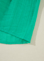 Sea Green Frilly V Neck Puff Sleeve Drawstring Shift Mini Dress Mini Dresses JT's Designer Fashion