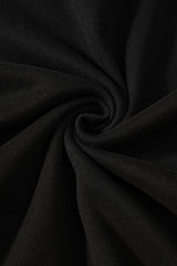 Black Solid O Neck High Low Hem Pullover Sweatshirt Sweatshirts & Hoodies JT's Designer Fashion