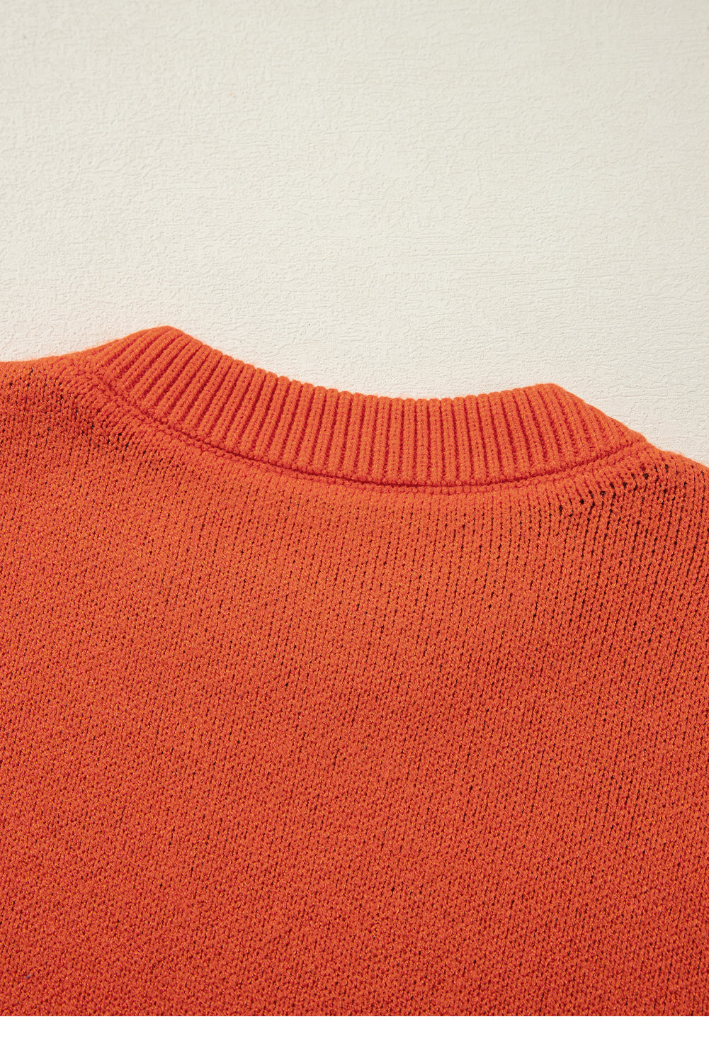Orange Halloween Pumpkin Face Pattern Drop Shoulder Sweater Sweaters JT's Designer Fashion