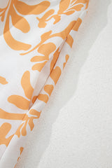 Apricot Floral Print Puff Short Sleeve Resort Plus Size Maxi Dress Plus Size Maxi Dresses JT's Designer Fashion