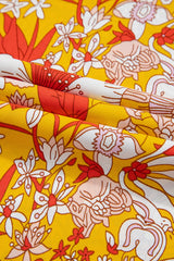 Orange Floral V Neck Wide Leg Sleeveless Jumpsuit Jumpsuits & Rompers JT's Designer Fashion