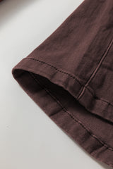 Coffee Loose Straight High Waist Solid Color Jeans Jeans JT's Designer Fashion