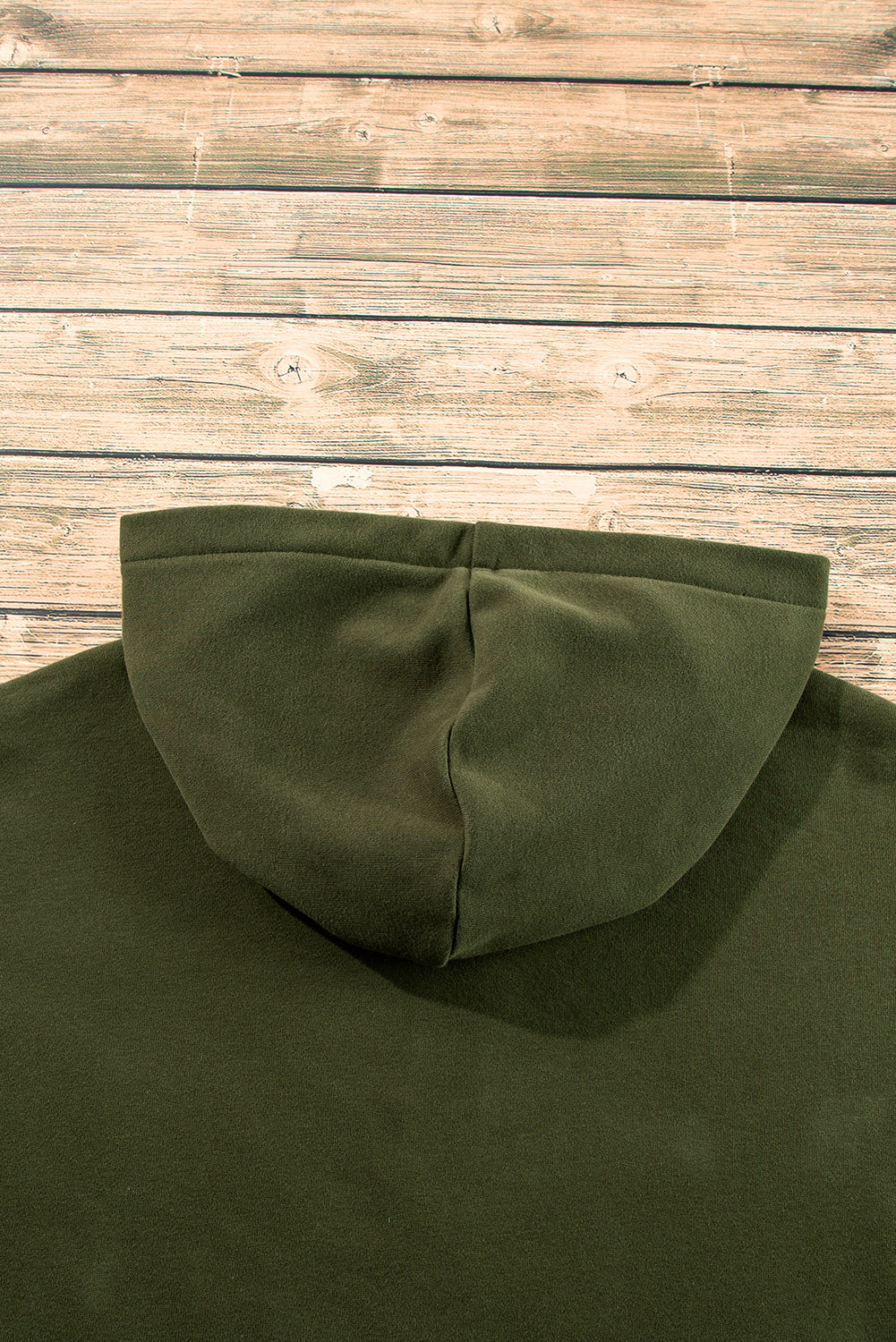 Moss Green Fleece Lined Half Zipper Kangaroo Pockets Loose Hoodie Sweatshirts & Hoodies JT's Designer Fashion
