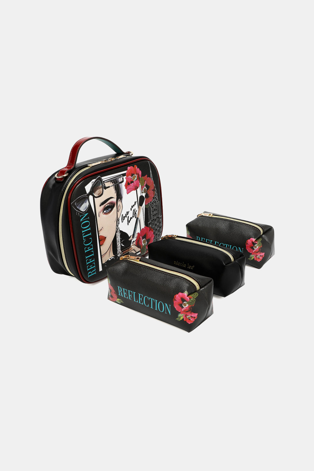 Nicole Lee USA Printed Handbag with Three Pouches Handbags JT's Designer Fashion