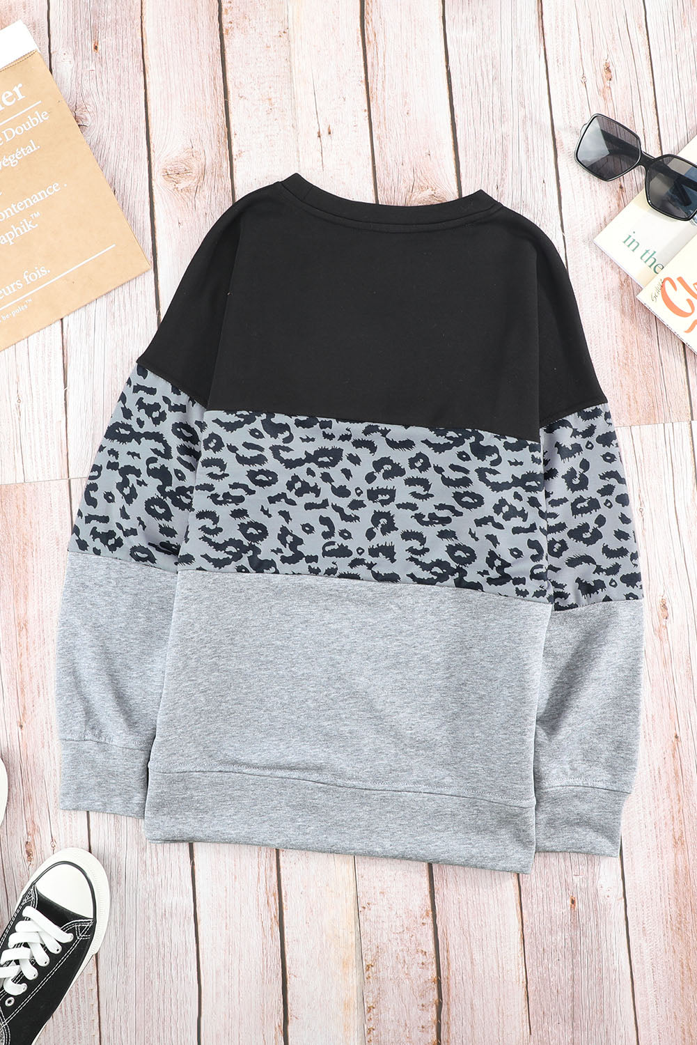 Colorblock Contrast Stitching Sweatshirt with Slits Sweatshirts & Hoodies JT's Designer Fashion